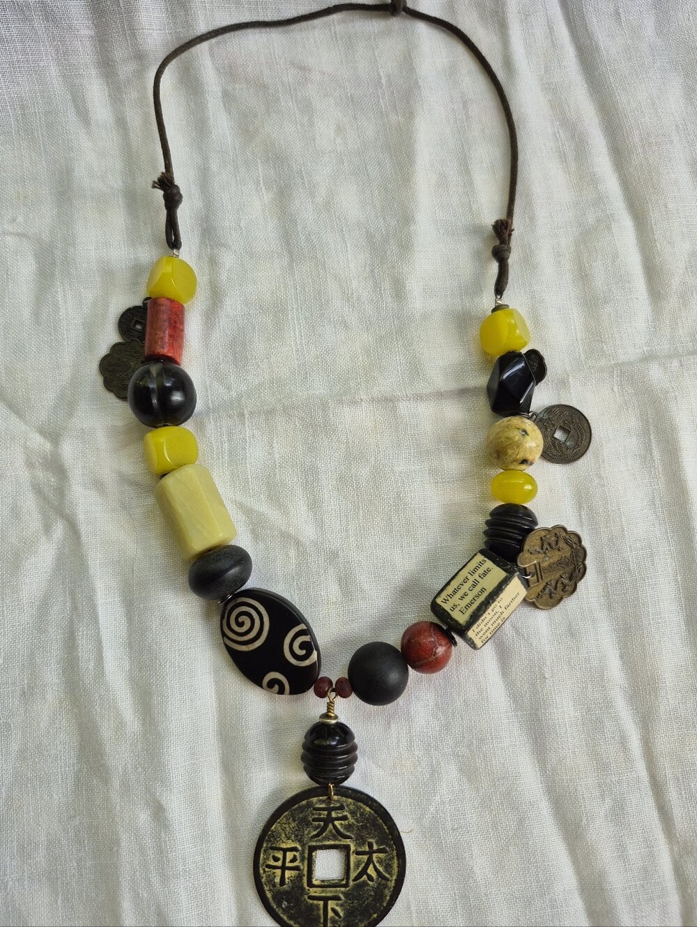 Vintage Boho Literary Statement Necklace